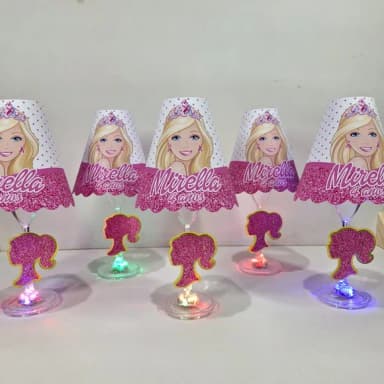 Centro de Mesa Abajur com Led Barbie