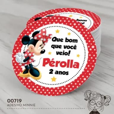 Adesivo Redondo Minnie - 00719