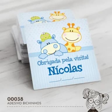 Adesivo Quadrado Bichinhos - 00038