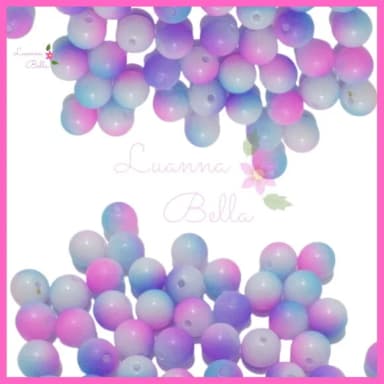 Missanga Bolinha Acrílica Tie Dye - Pct c/65 unidades