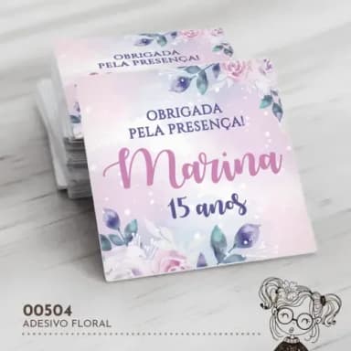 Adesivo Quadrado Floral - 00504