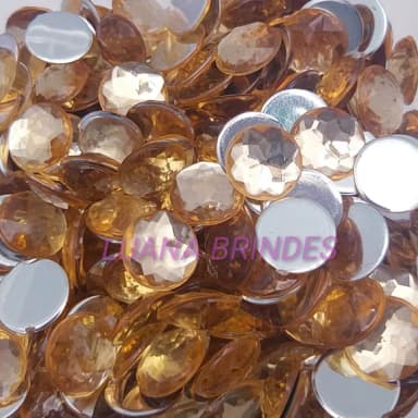 Chaton Dourado Redondo Liso - 12mm - Pct C/ 200 Unidades