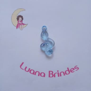Nota Musical Pingente Azul Acrilico 3,5cm Pct 30 Unidade