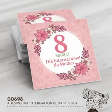 Adesivo Quadrado Dia Internacional Mulher - 00698