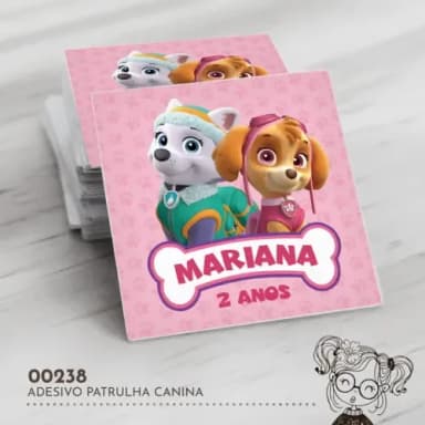 Adesivo Quadrado Patrulha Canina - 00238