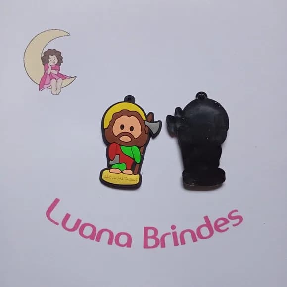 Pingente São Judas de Borracha 5cm Pct 5 Unidades