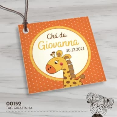 Tag Quadrada Girafinha - 00152