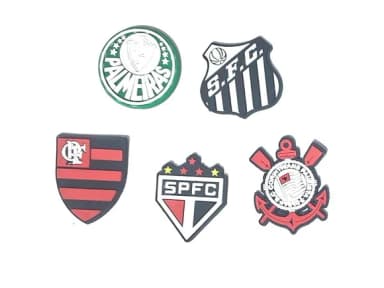 Aplique Times 3,5cm Emborrachado Pacote com 5 Unidades