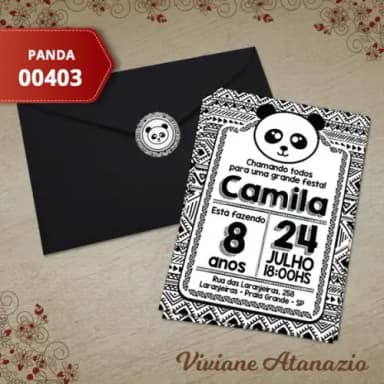 Convite Panda - 00403