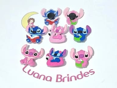 Pins de Crocs Stitch e Angel Pacote com 6 Unidades