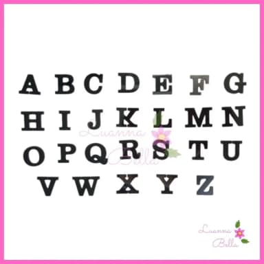Apliques Letras de Acrílico Preto - Pct c/ 8 unidades