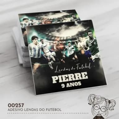 Adesivo Quadrado Lendas do Futebol - 00257