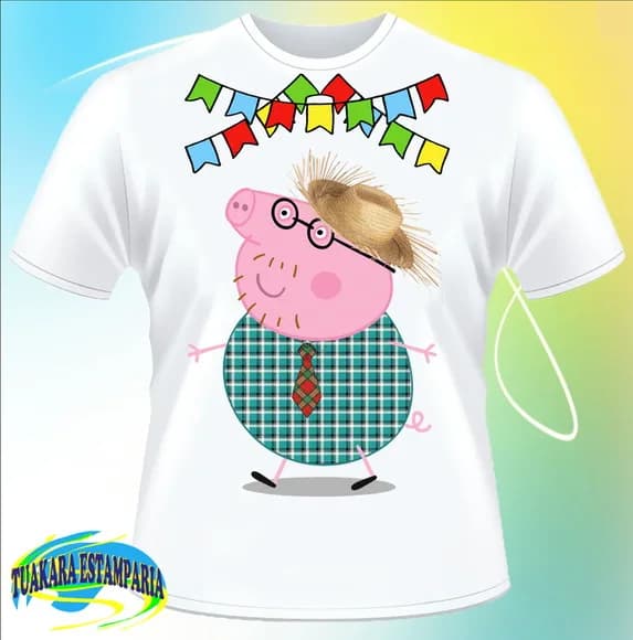 Camiseta Junina 06 Papai Pig
