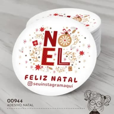 Adesivo Redondo Natal - 00944