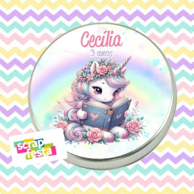 Latinhas Personalizadas Festa Unicórnio Aquarela