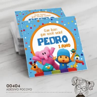 Adesivo Quadrado Pocoyo - 00404