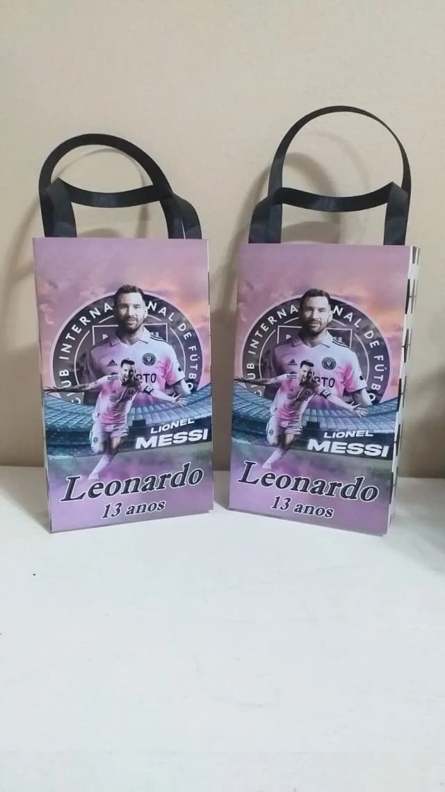 Sacolinhas Personalizadas Futebol Messi para Lembrancinhas