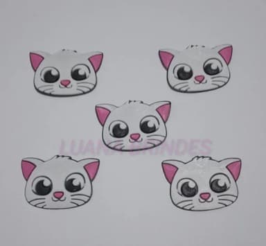 Aplique Emborrachado de Gatinha - pct c/10 unidades