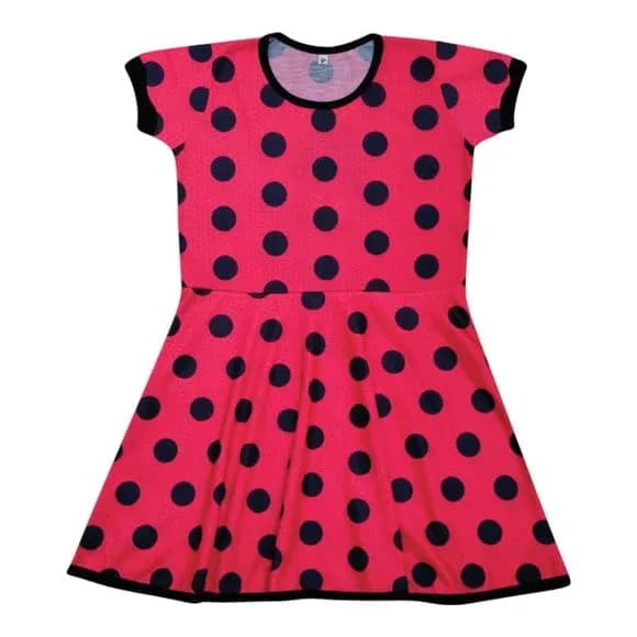 Vestido Infantil Fantasia Vermelho com Bolinhas Pretas Joaninha