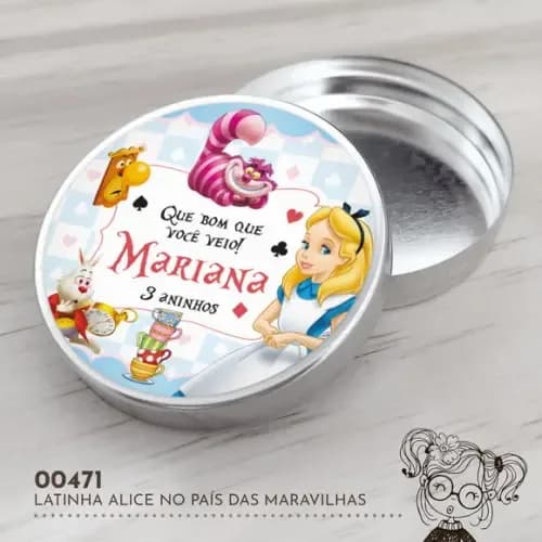 Latinha Adesivada Alice no País das Maravilhas - 00471