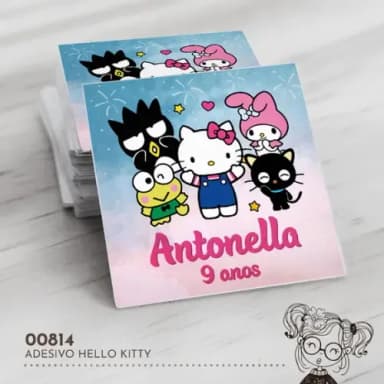 Adesivo Quadrado Hello Kitty - 00814
