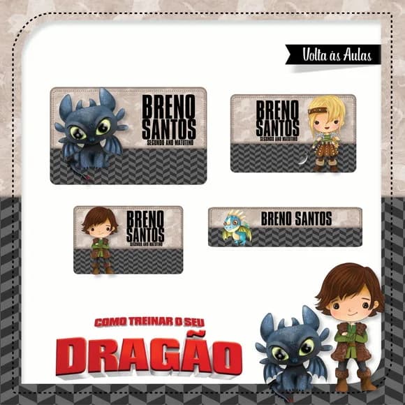 60 Etiquetas Como Treinar Seu Dragão