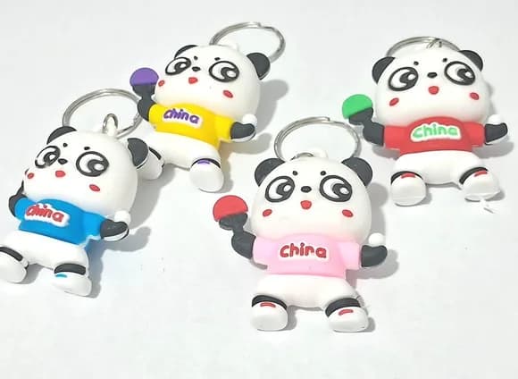 Chaveiro Panda 3d Pacote com 4 Unidades