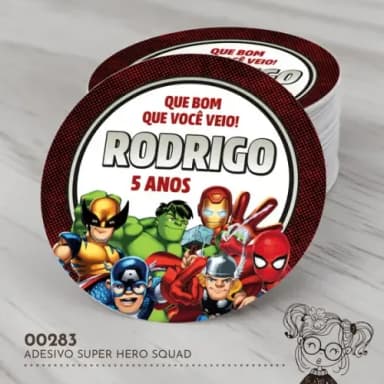 Adesivo Redondo Super Hero Squad - 00283