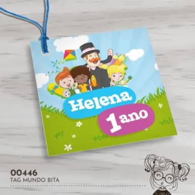 Tag Quadrada Mundo Bita - 00446