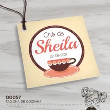 Tag Quadrada Chá de Cozinha - 00057