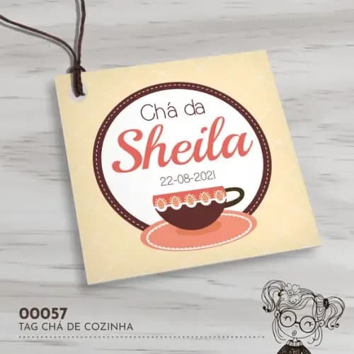 Tag Quadrada Chá de Cozinha - 00057