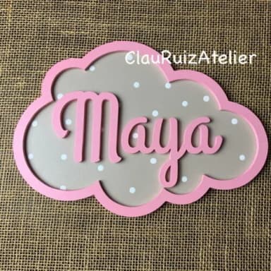 Porta de Maternidade Nuvem com Nome