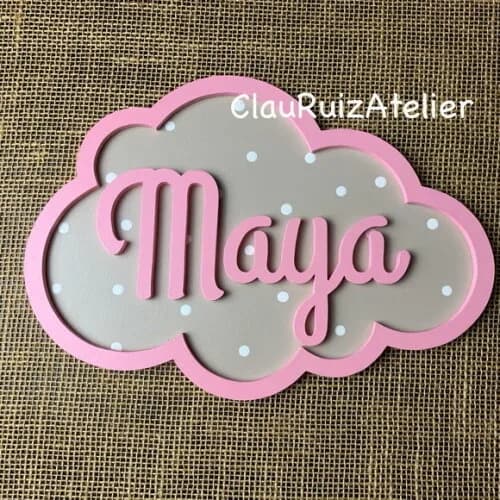 Porta de Maternidade Nuvem com Nome