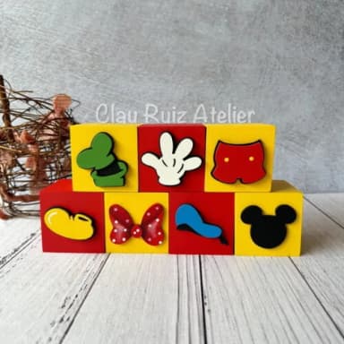 Disney Cubos 6x6cm - Decoração de Festa Infantil e Bebê