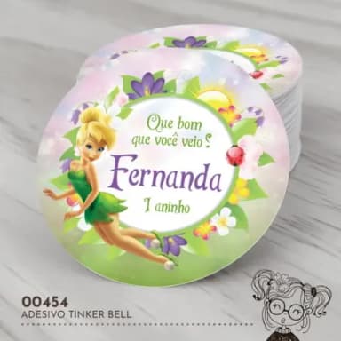 Adesivo Redondo Tinker Bell - 00454