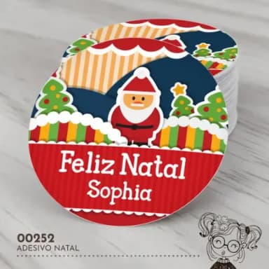 Adesivo Redondo Natal - 00252