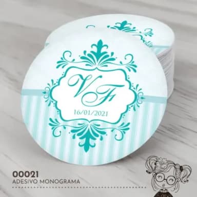 Adesivo Redondo Monograma - 00021