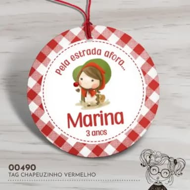 Tag Redonda Chapéuzinho Vermelho - 00490