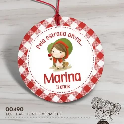 Tag Redonda Chapéuzinho Vermelho - 00490