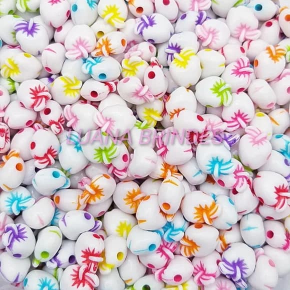 Mini Maças em acrílico c/furo passante - 9mm - pct c/100 uni