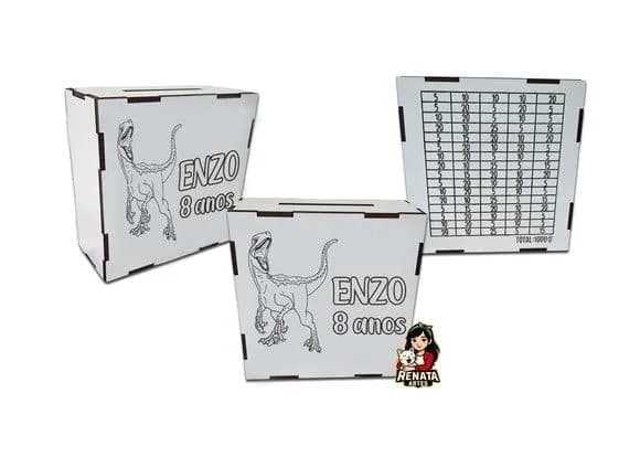 Cofrinho Personalizado Dinossauro Lembrancinha