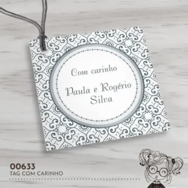 Tag Quadrada com Carinho - 00633