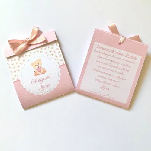 Lembrancinha Maternidade Sachê Sementinha Floral Ursinha