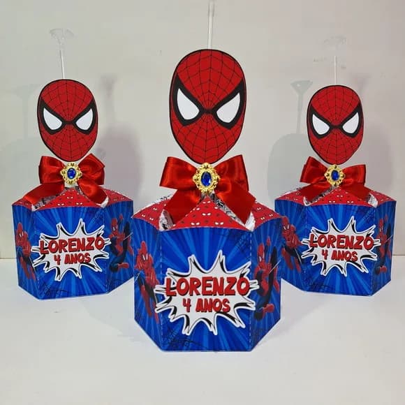 Caixa Sextavada Luxo Homem Aranha