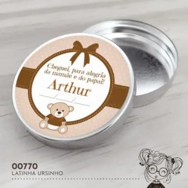 Latinha Adesivada Ursinho - 00770