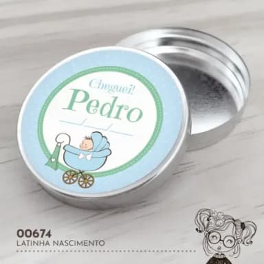 Latinha Adesivada Nascimento - 00674