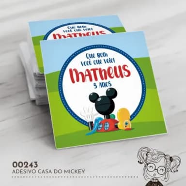 Adesivo Quadrado Casa do Mickey - 00243