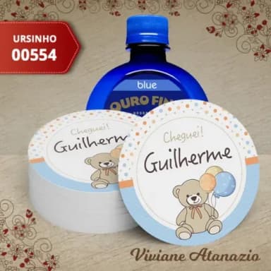 Adesivo Água Ouro Fino Ursinho - 00554