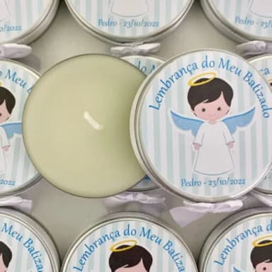 Lembrança Batizado Vela Aromática Anjinho