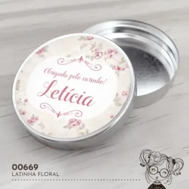 Latinha Adesivada Floral - 00669